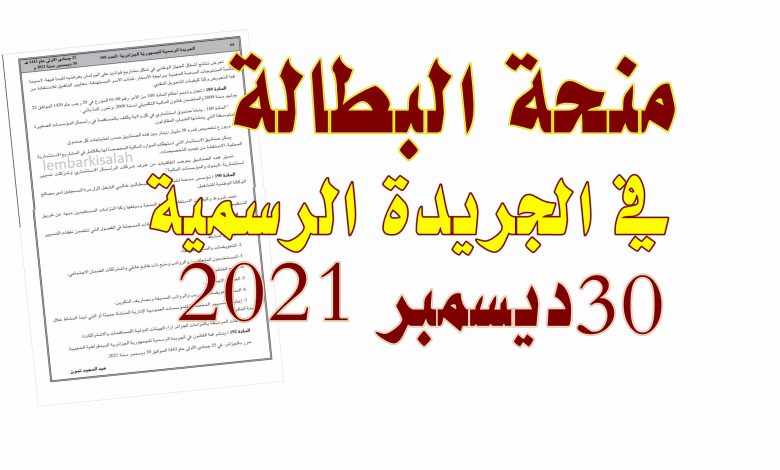 Photo of تأسيس منحة البطالة  بقانون المالية 2022