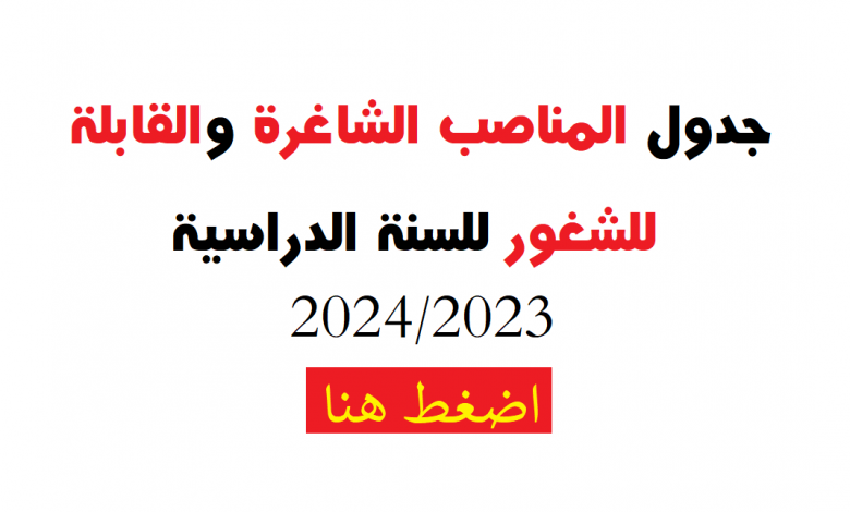 Photo of جدول المناصب الشاغرة والقابلة للشغور للسنة الدراسية 2024/2023